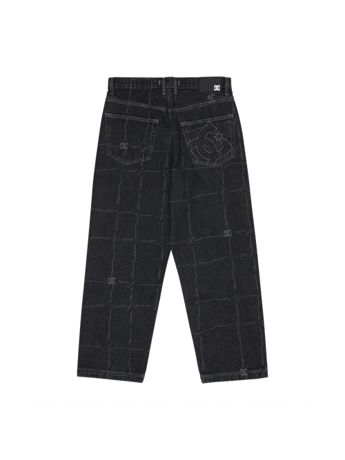 Pantalons Dc shoes Baggy Denim Wired Wired 32 Black, vue de la face arrière a plat
