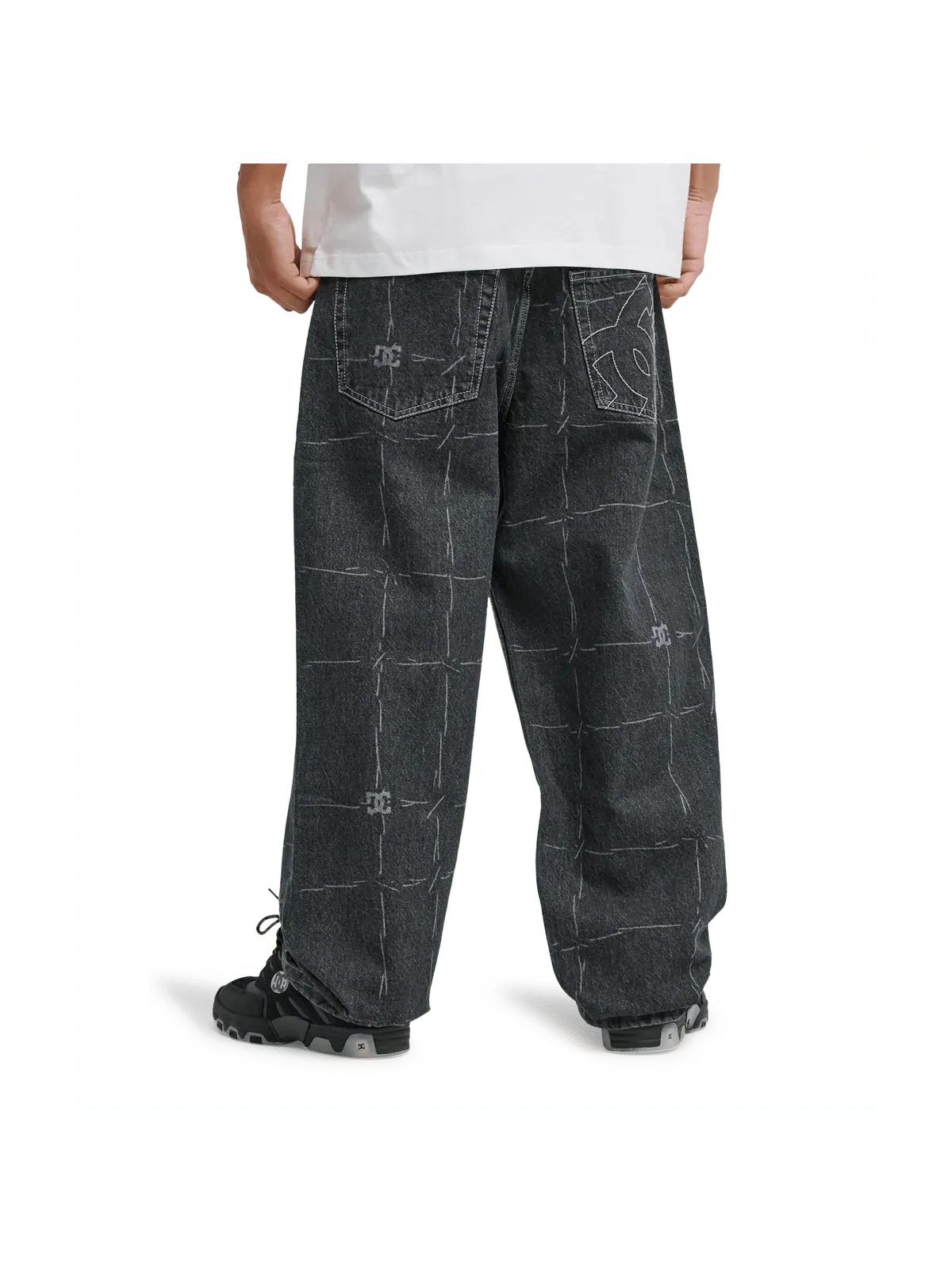 Pantalons Dc shoes Baggy Denim Wired Wired 32 Black, vue zoom face arrière portée