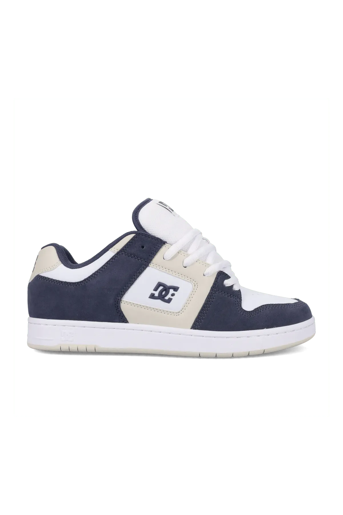 Chaussures de skateboard Dc shoes Manteca 4 S Navy/Off White/White, vue de coté