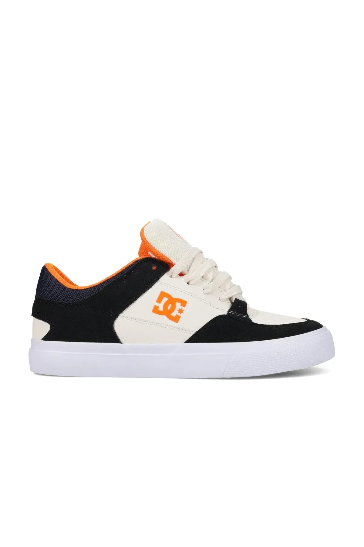 Chaussures de skateboard Dc shoes Onyx S Grey/Off White/Orange, vue de coté