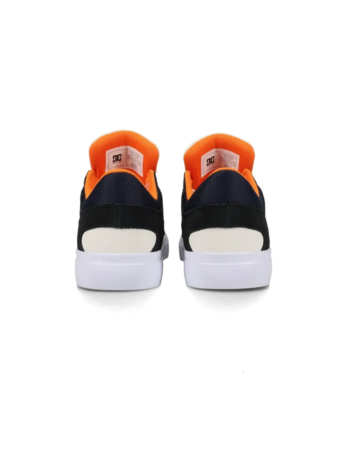 Chaussures de skateboard Dc shoes Onyx S Grey/Off White/Orange, vue de la paire face arrière