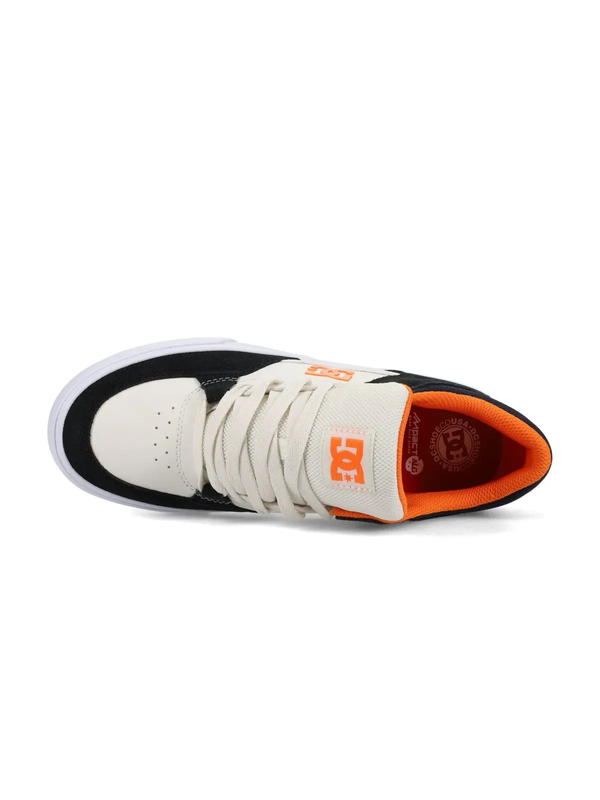 Chaussures de skateboard Dc shoes Onyx S Grey/Off White/Orange, vue de dessus