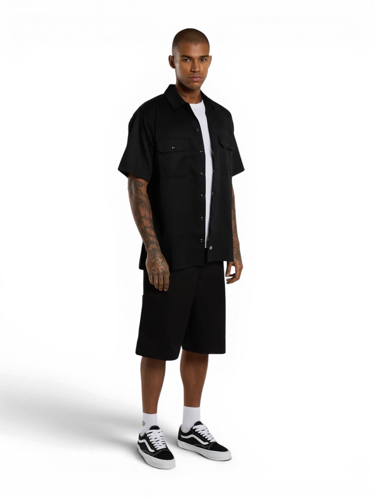 Shorts Dickies 13In Mlt Pkt W/St Rec Black, vue portée en pied ¾