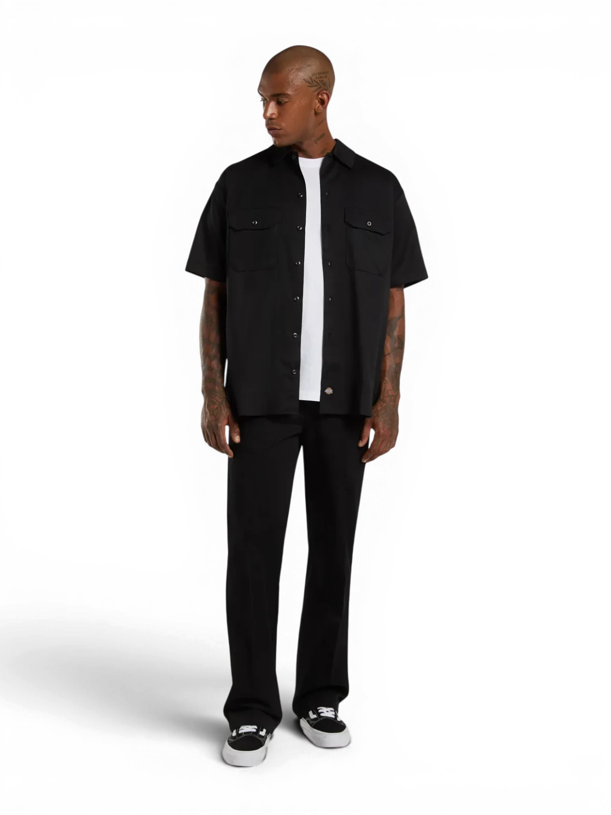 Pantalons Dickies 247 Regular Work Pant Black, vue portée en pied de face