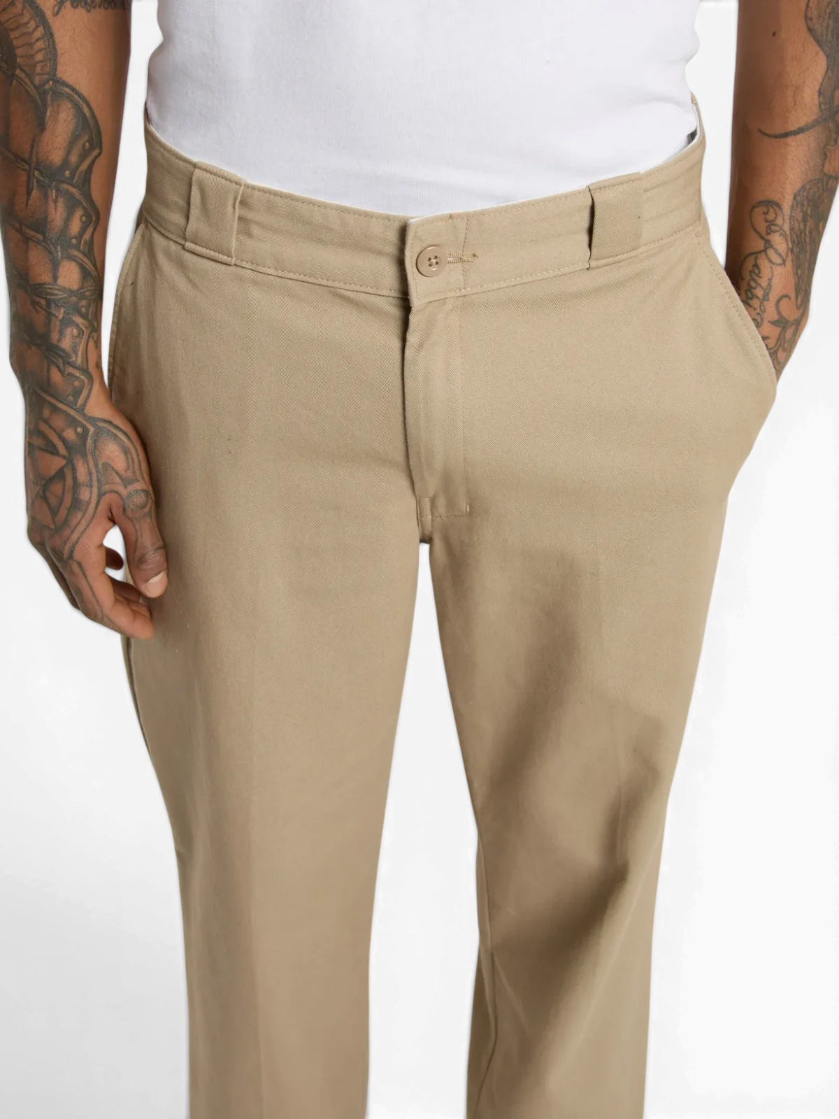 Pantalons Dickies 247 Regular Work Pant Desert Sand, vue détail face avant pantalon