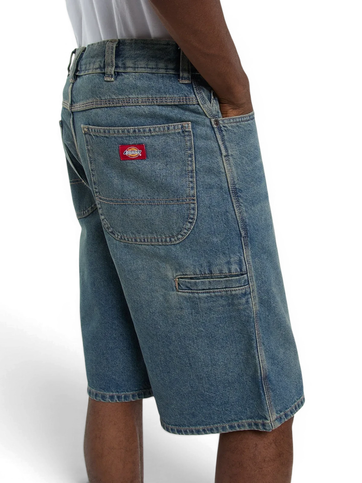 Shorts Dickies 958 13 Inch Loose Short J Khaki Tntd Blue, vue détail short portée
