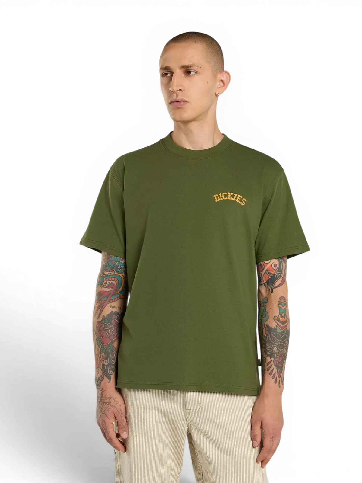 Teeshirts Dickies Bettsville Ss Tee Cypress, vue face avant portée