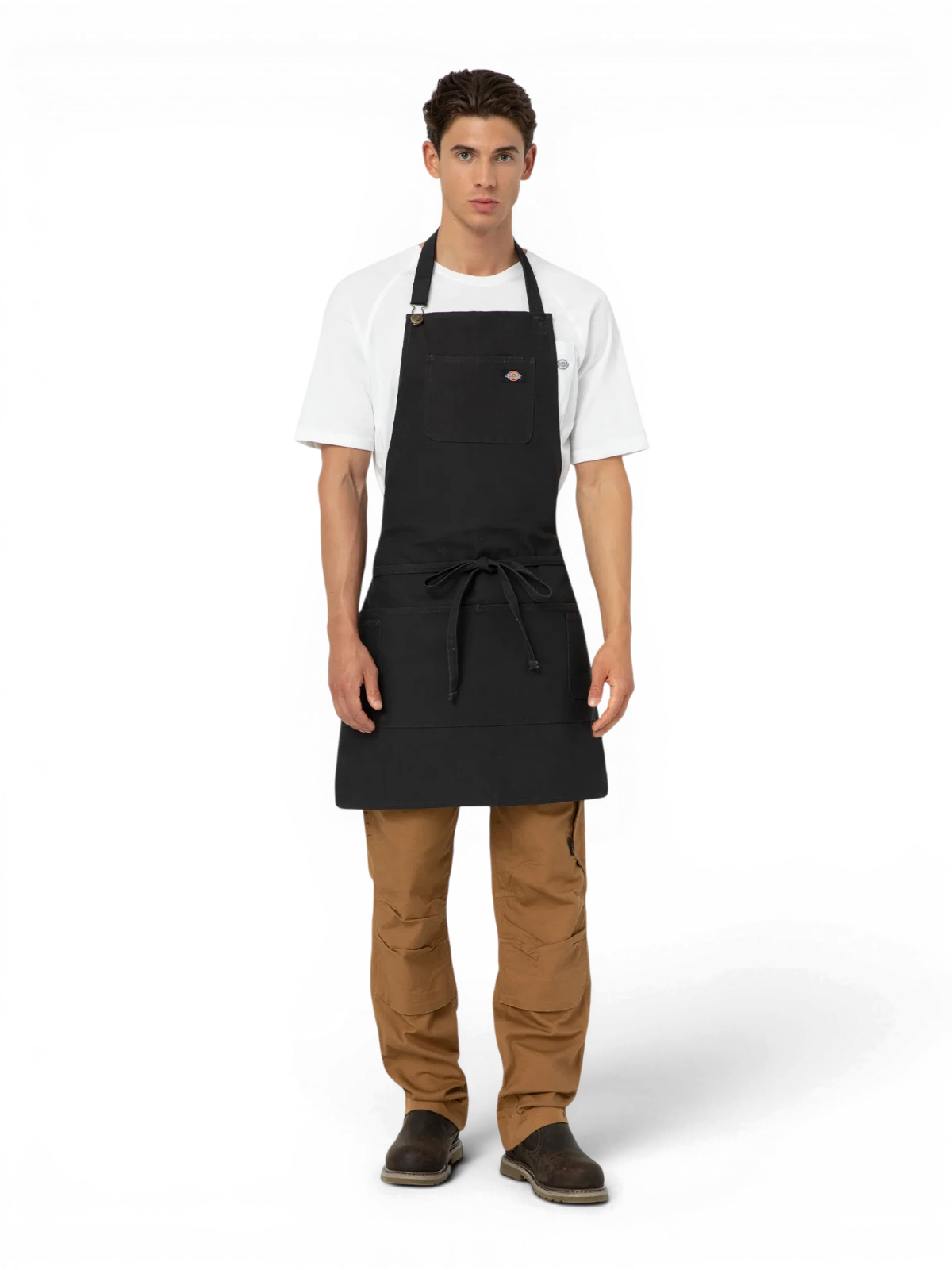 Salopette Dickies Bib Apron Black, vue portée en pied de face