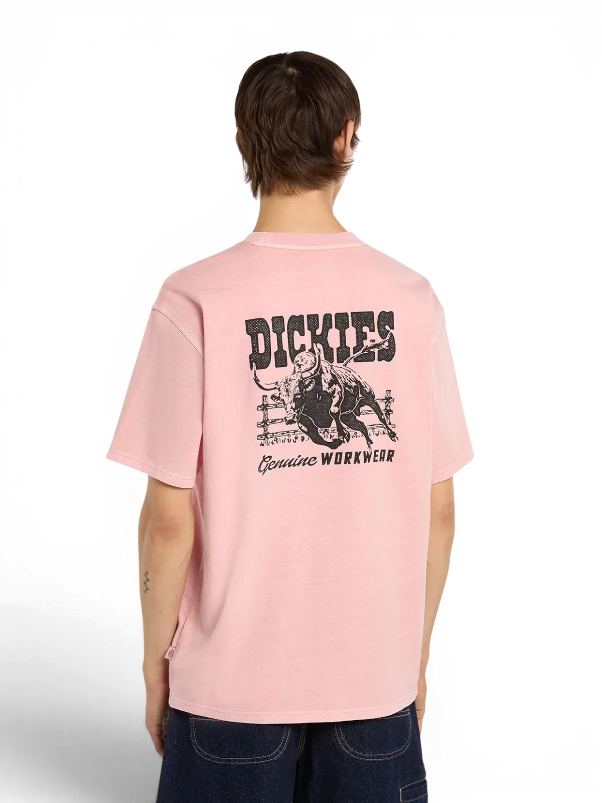 Teeshirts Dickies Buchtell Ss Tee Bridal Rose, vue face arriere portée