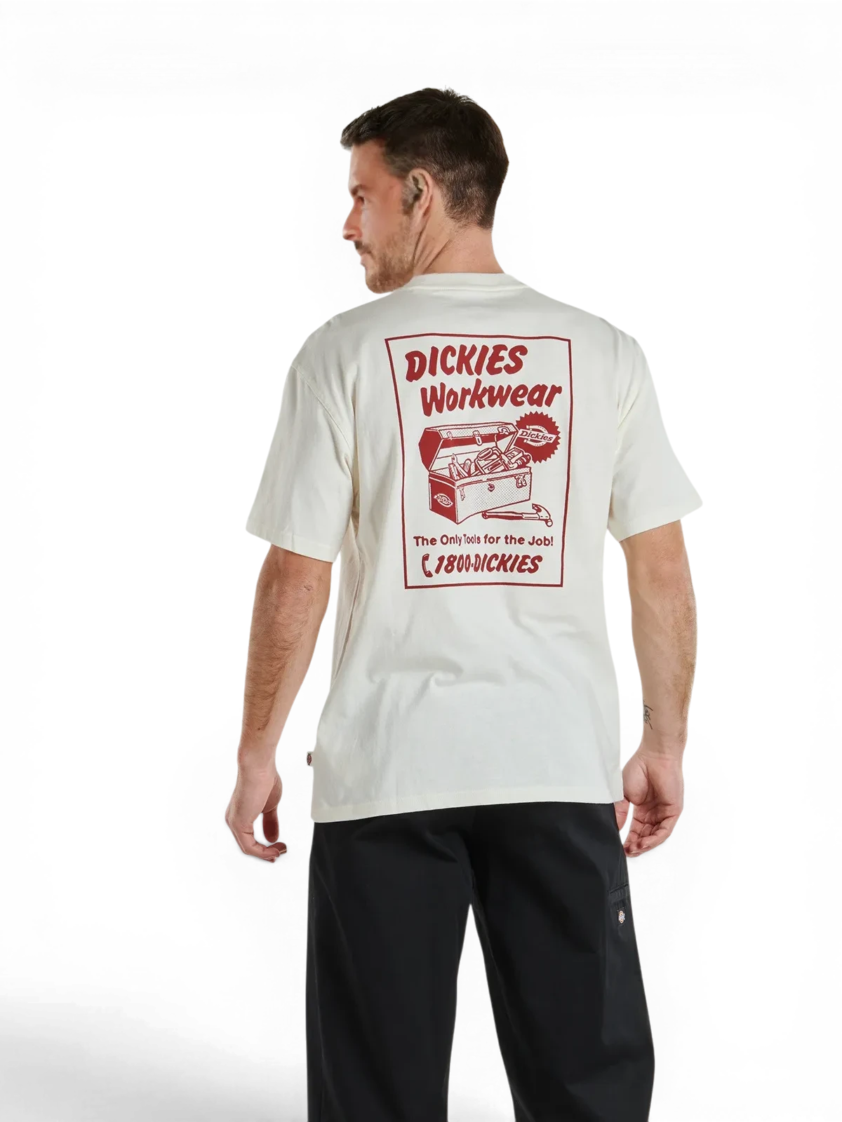 Teeshirts Dickies Dry Ridge Ss Tee Egret, vue eportée de dos