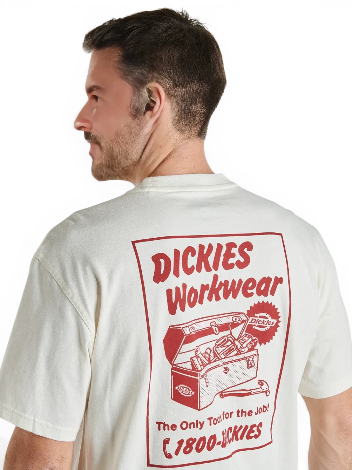 Teeshirts Dickies Dry Ridge Ss Tee Egret, vue detail de dos