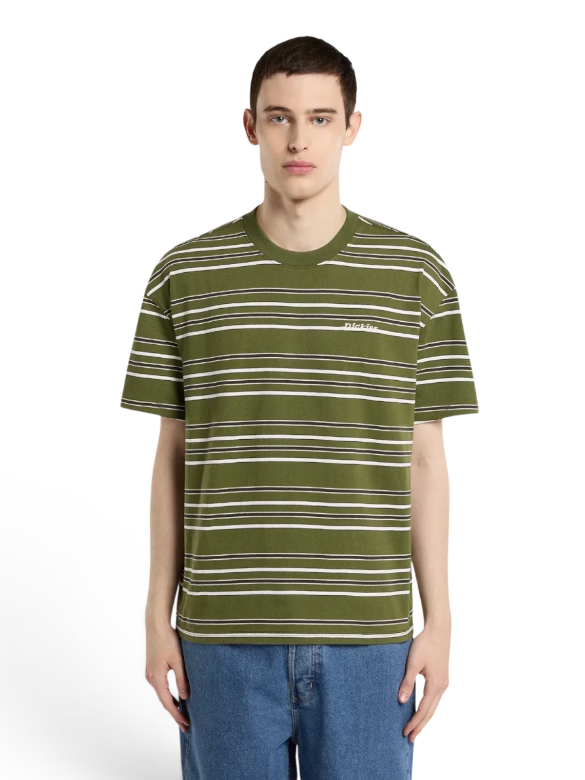 Teeshirts Dickies East Liberty Stripe Tee Cypress, vue portée de face