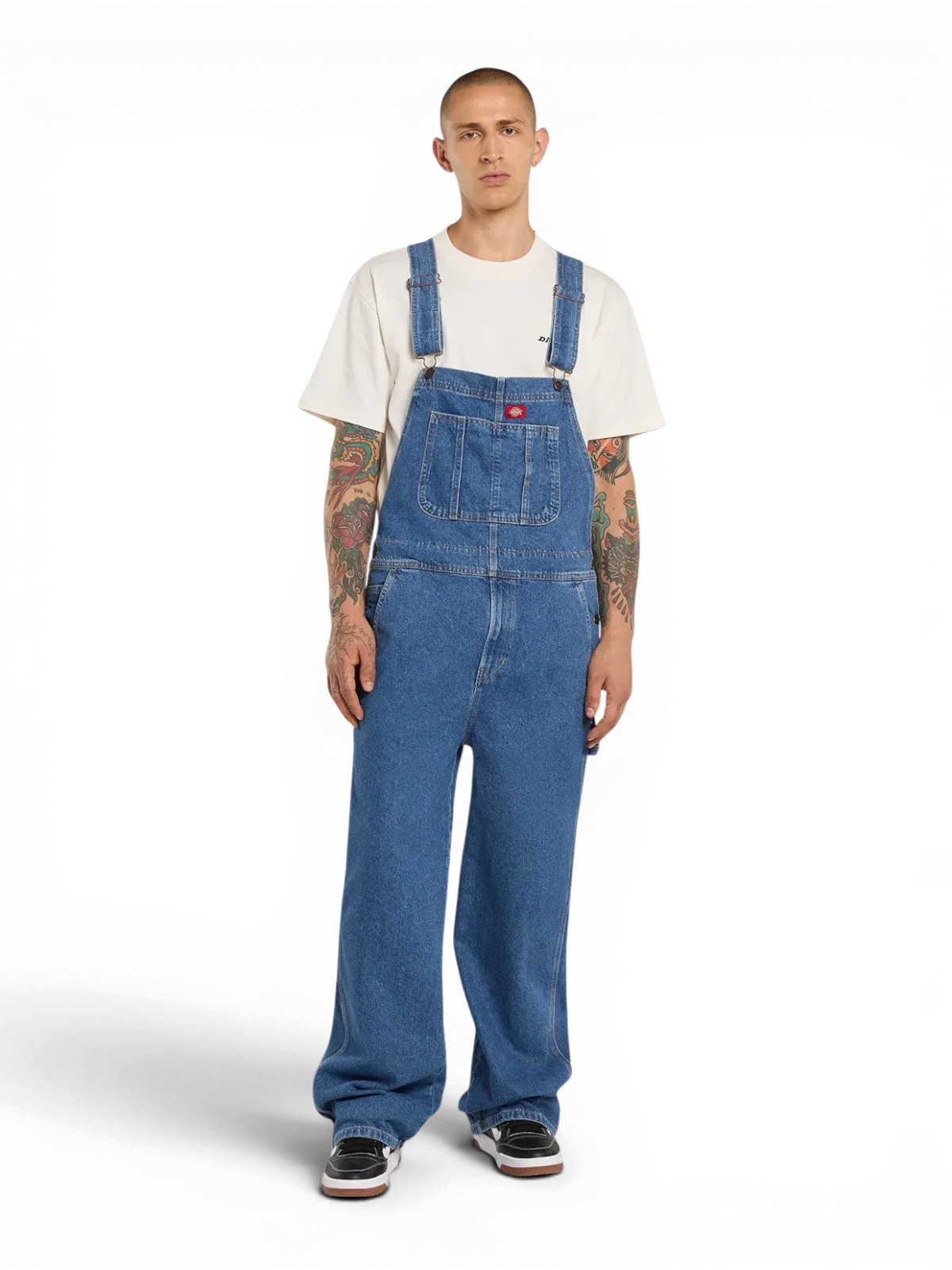 Salopette Dickies Loose Denim Bib Classic Blue, vue portée de face
