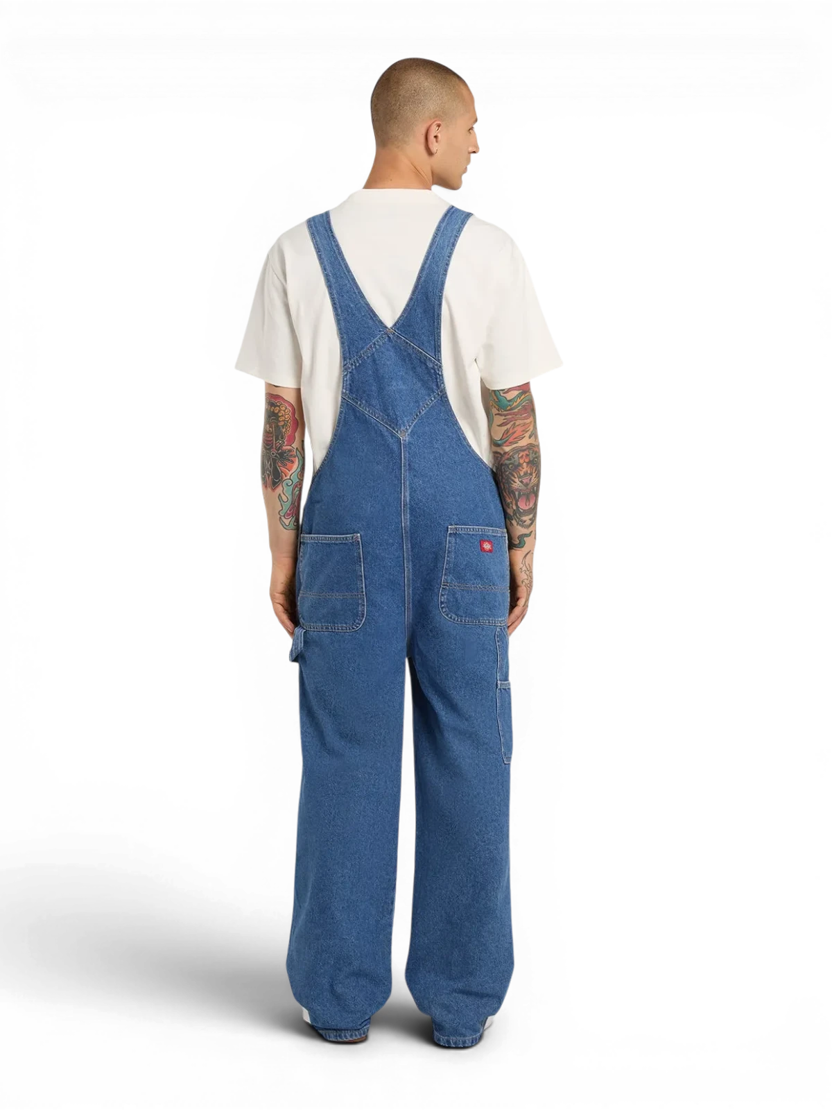 Salopette Dickies Loose Denim Bib Classic Blue, vue portée de l’arrière