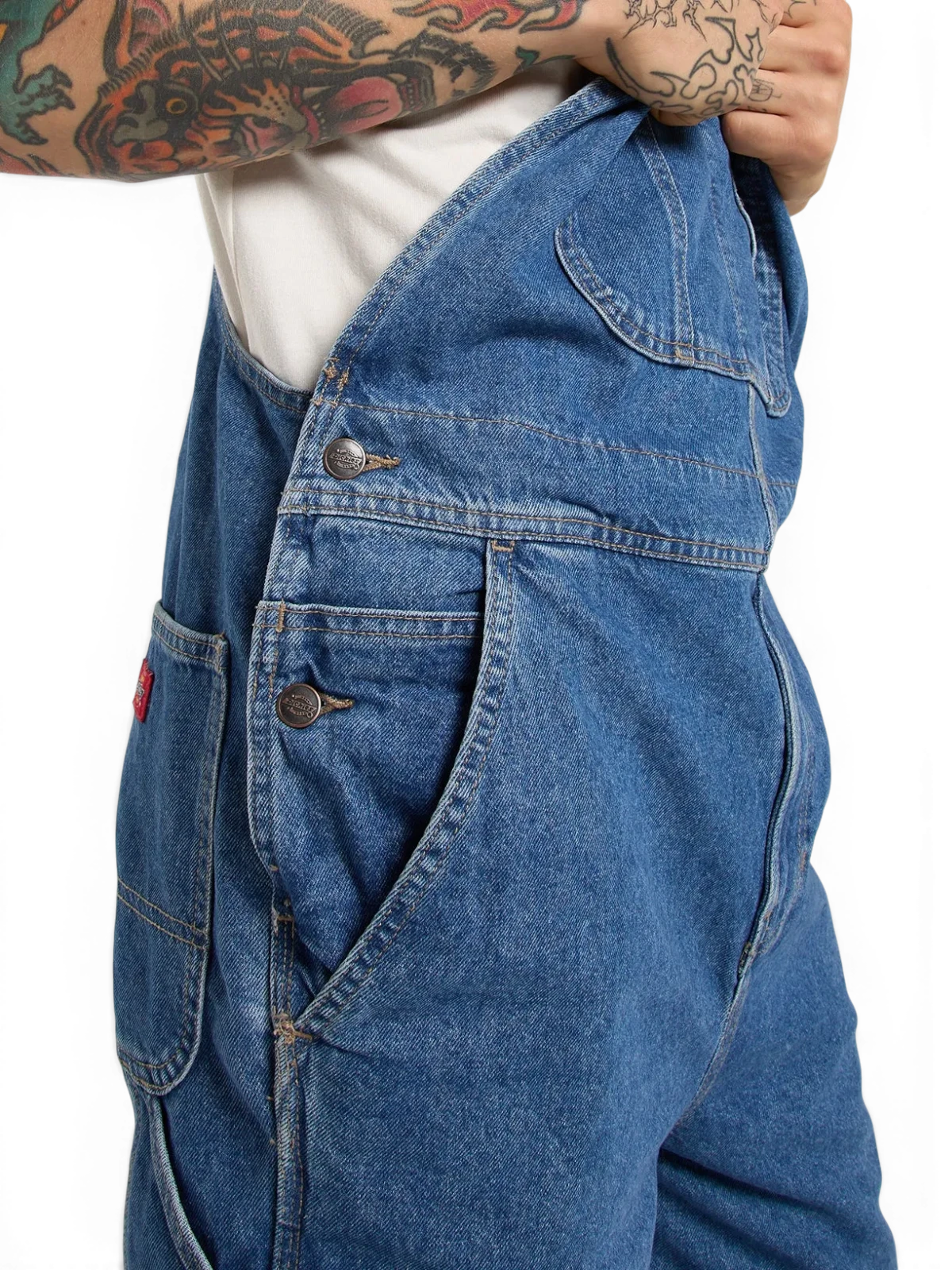 Salopette Dickies Loose Denim Bib Classic Blue, vue détail détail