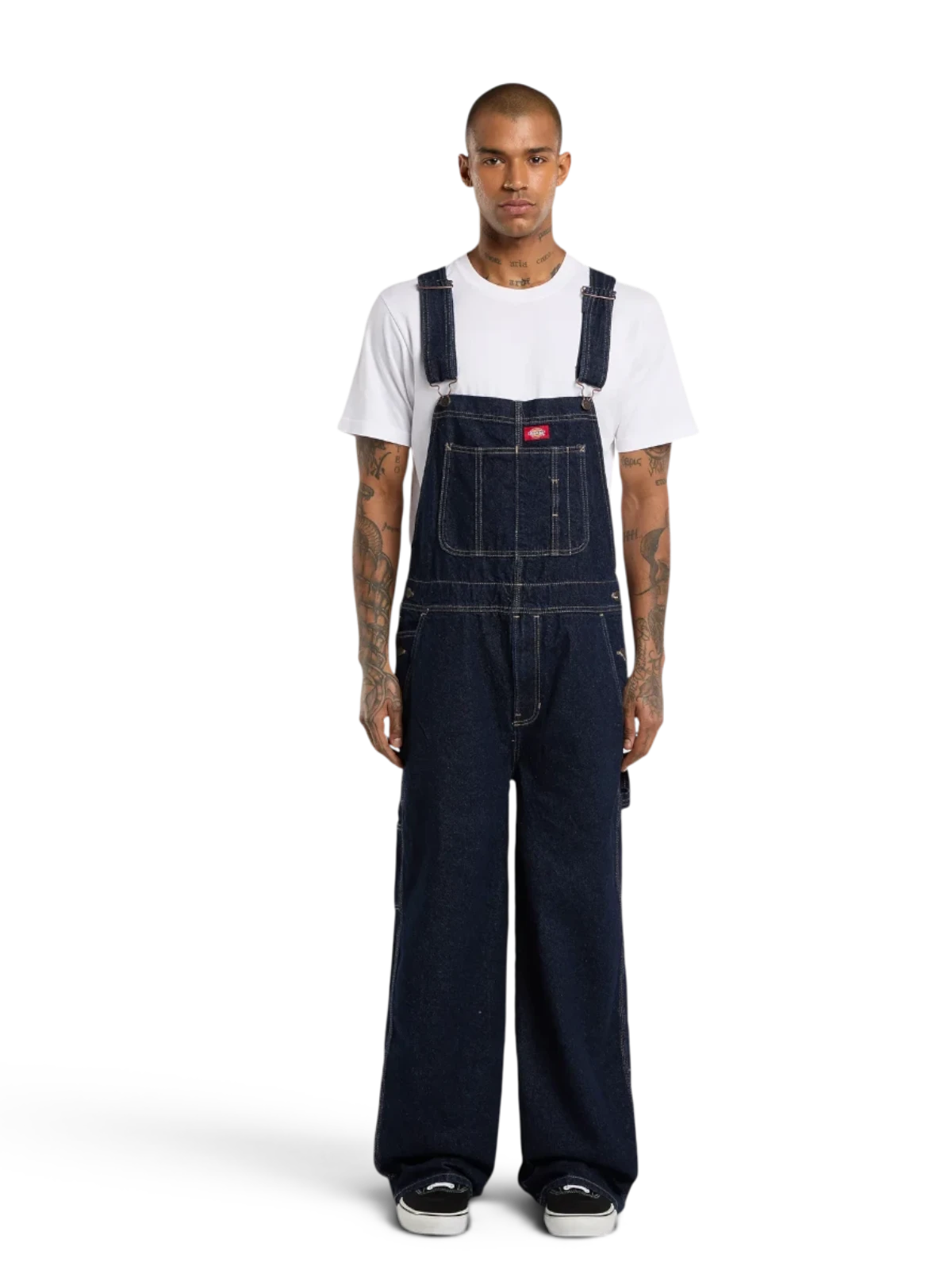 Salopette Dickies Loose Denim Bib Rinsed, vue portée de face