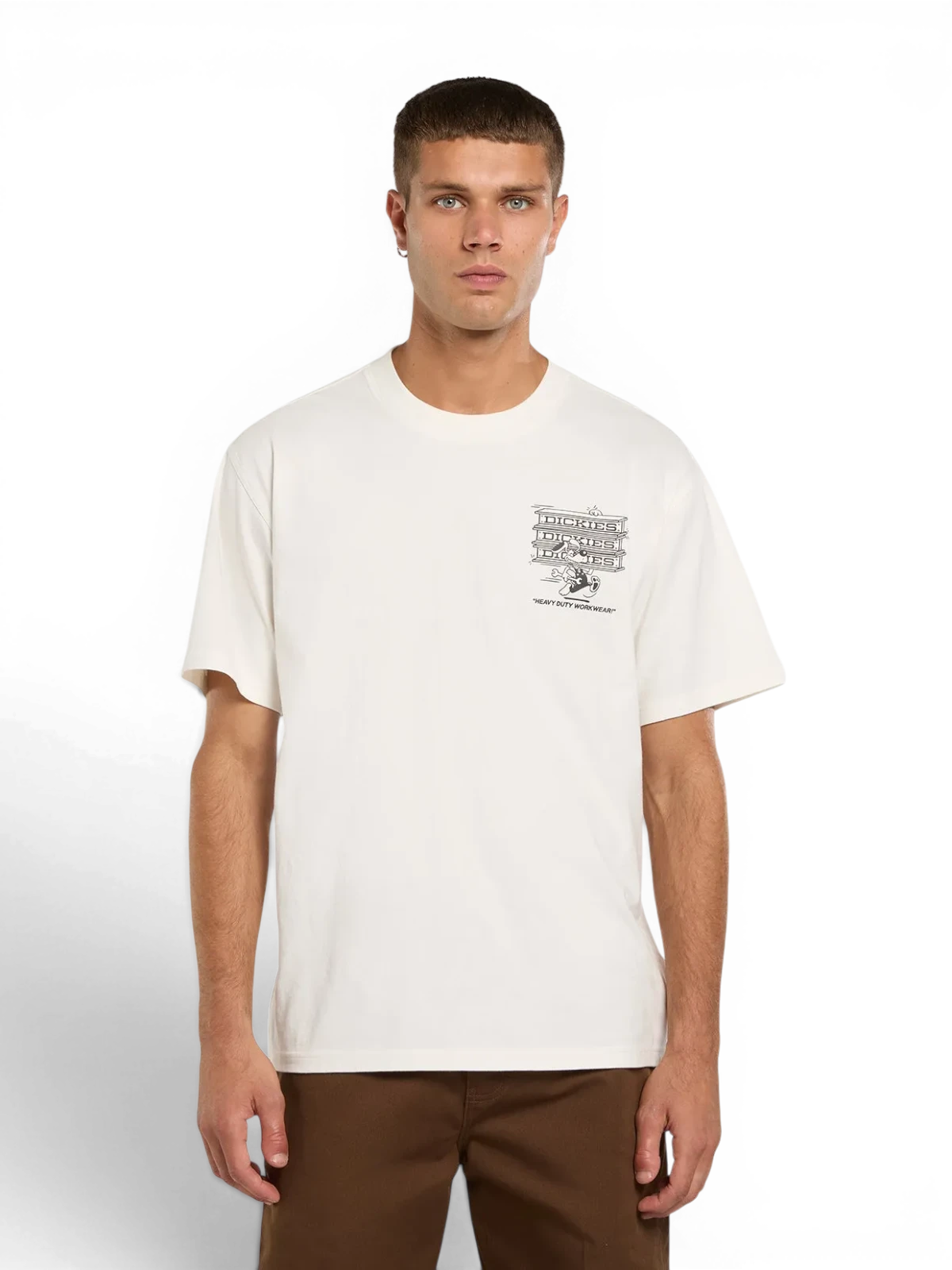 Teeshirts Dickies Lynndyl Ss Tee Egret, vue portée de face