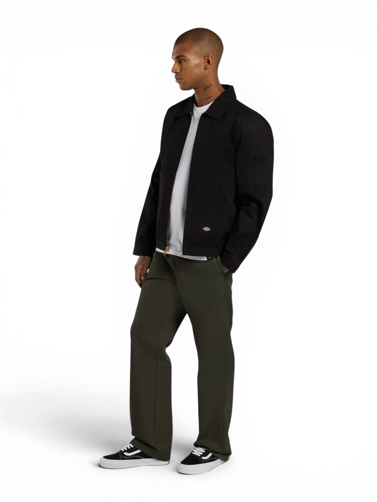Vestes Dickies M Unline Eisenhwr Jkt Rec Black, Vue détail portée de ¾