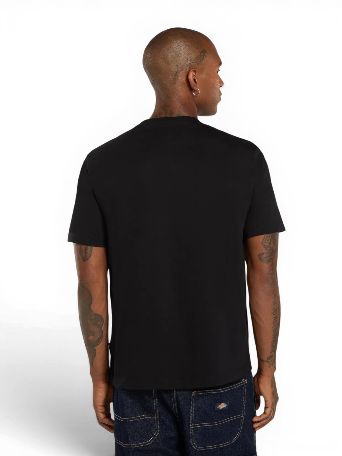 Teeshirts Dickies Mapleton Ss Tee Black, vue portée de l’arrière