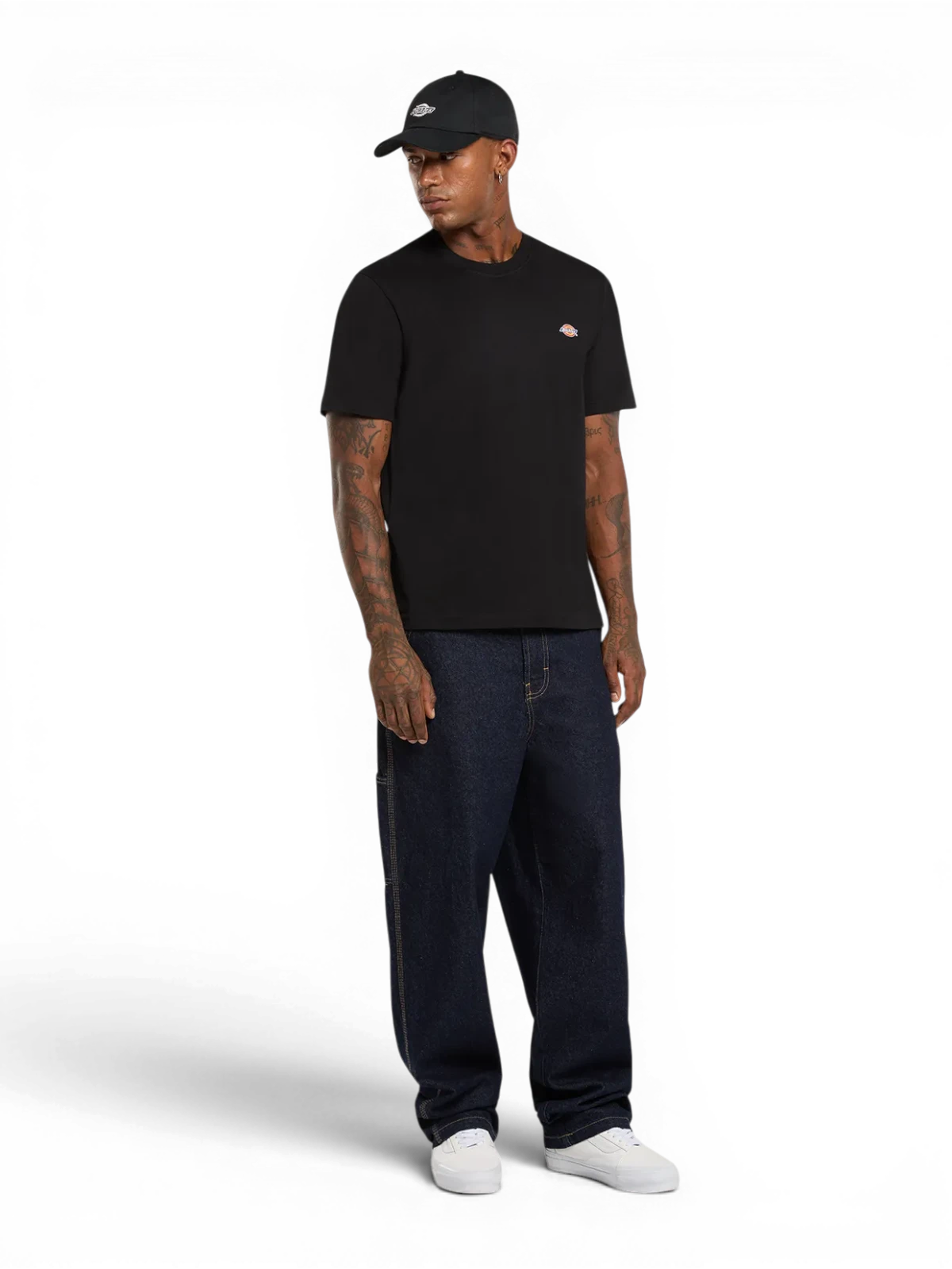 Teeshirts Dickies Mapleton Ss Tee Black, Vue portée en pied