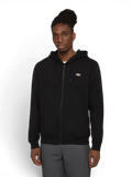 Sweatshirts Dickies Oakport Zip Hoodie Black, vue de face portée