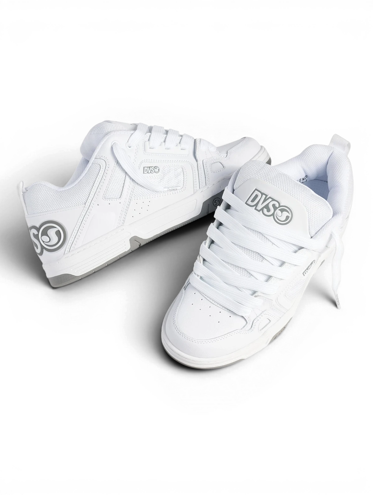 Chaussures de skateboard Dvs Comanche Wht/Wht/Grey, vue du coté gauche