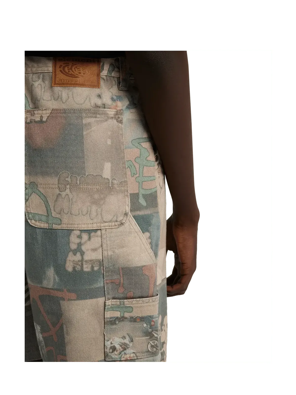 Shorts Element Big Carpenter Denim Wk Scenes Washed, vue portée détail arrière