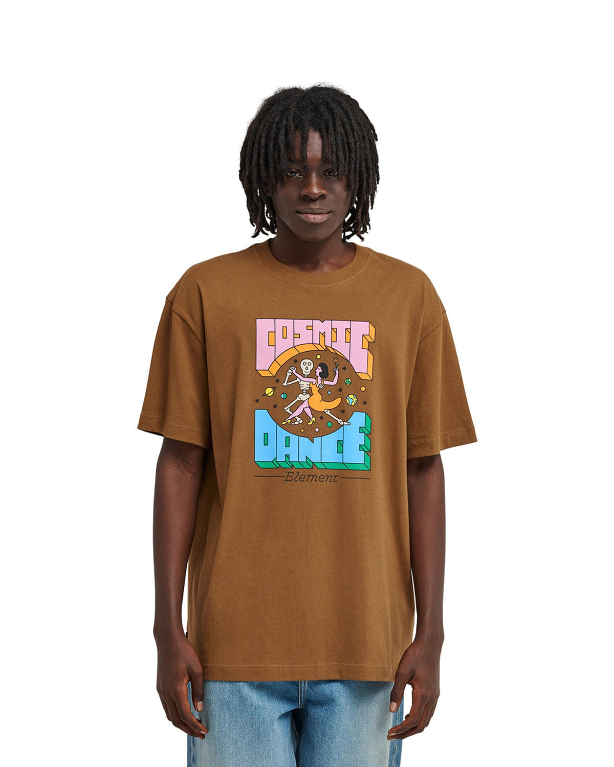 Teeshirts Element Cosmic Dance Ss (Cqk0) Sepia, vue porté de face