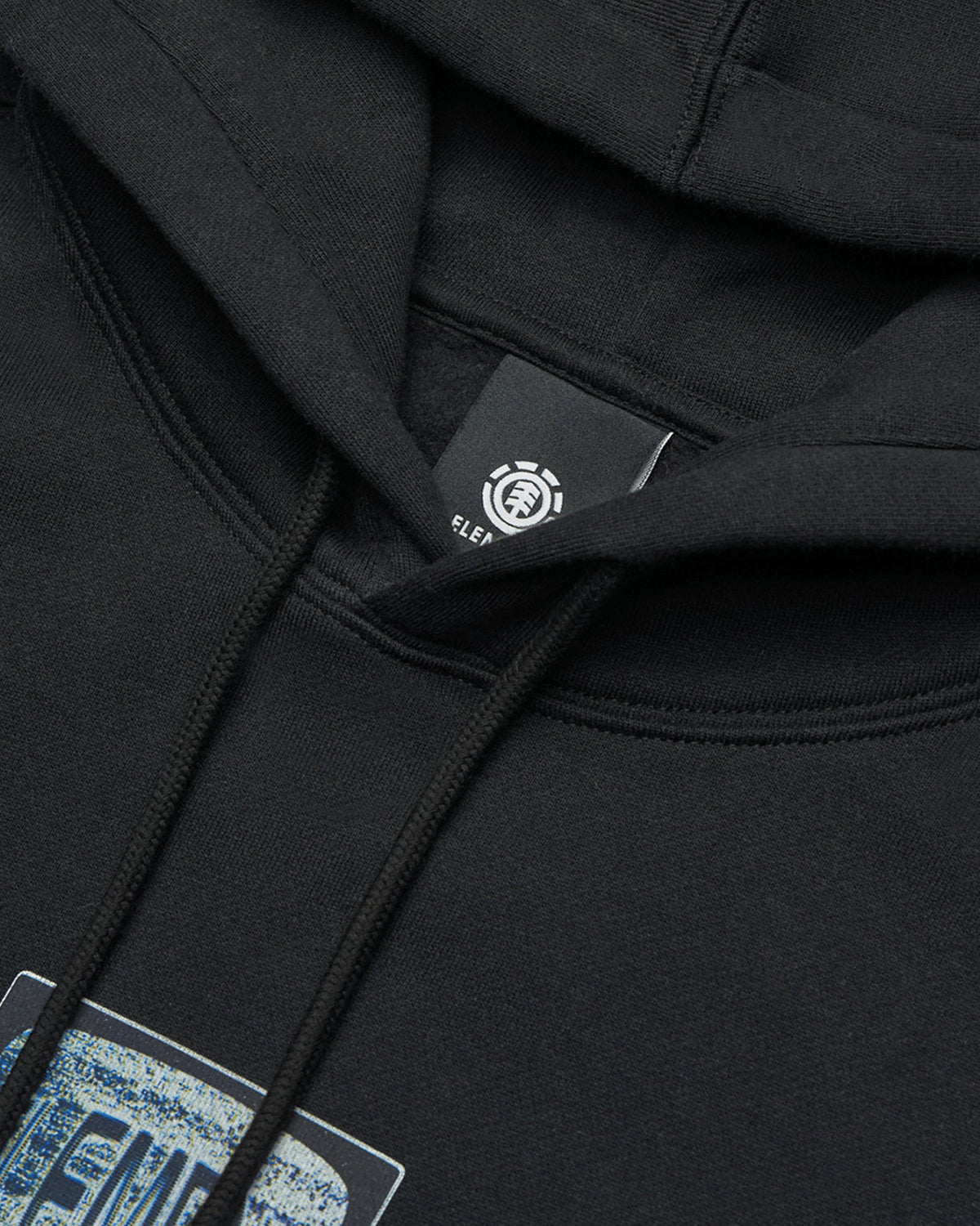 Sweatshirts Element Digit (Fbk) Flint Black, Gros plan sur l'étiquette intérieure et la capuche