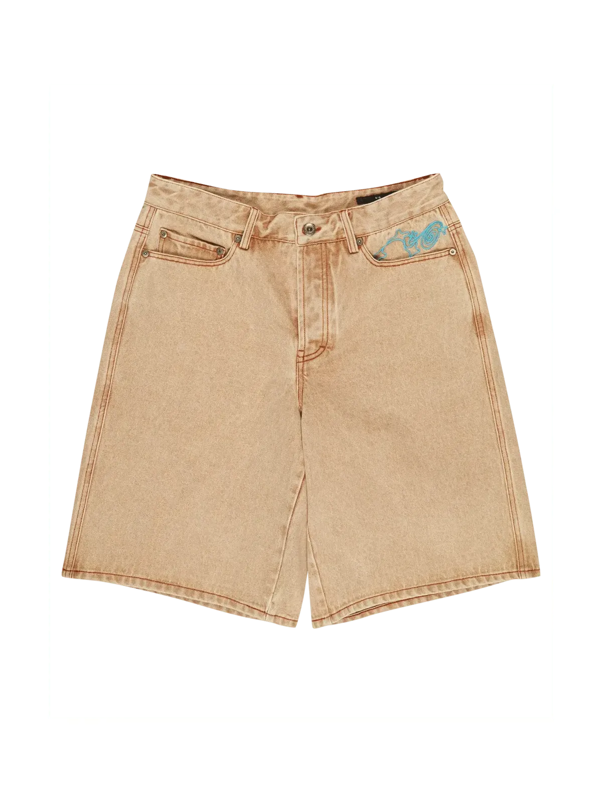 Shorts Element Eaxe Big 5 Denim Wk Beige Tint Wash, vue de dos a plat