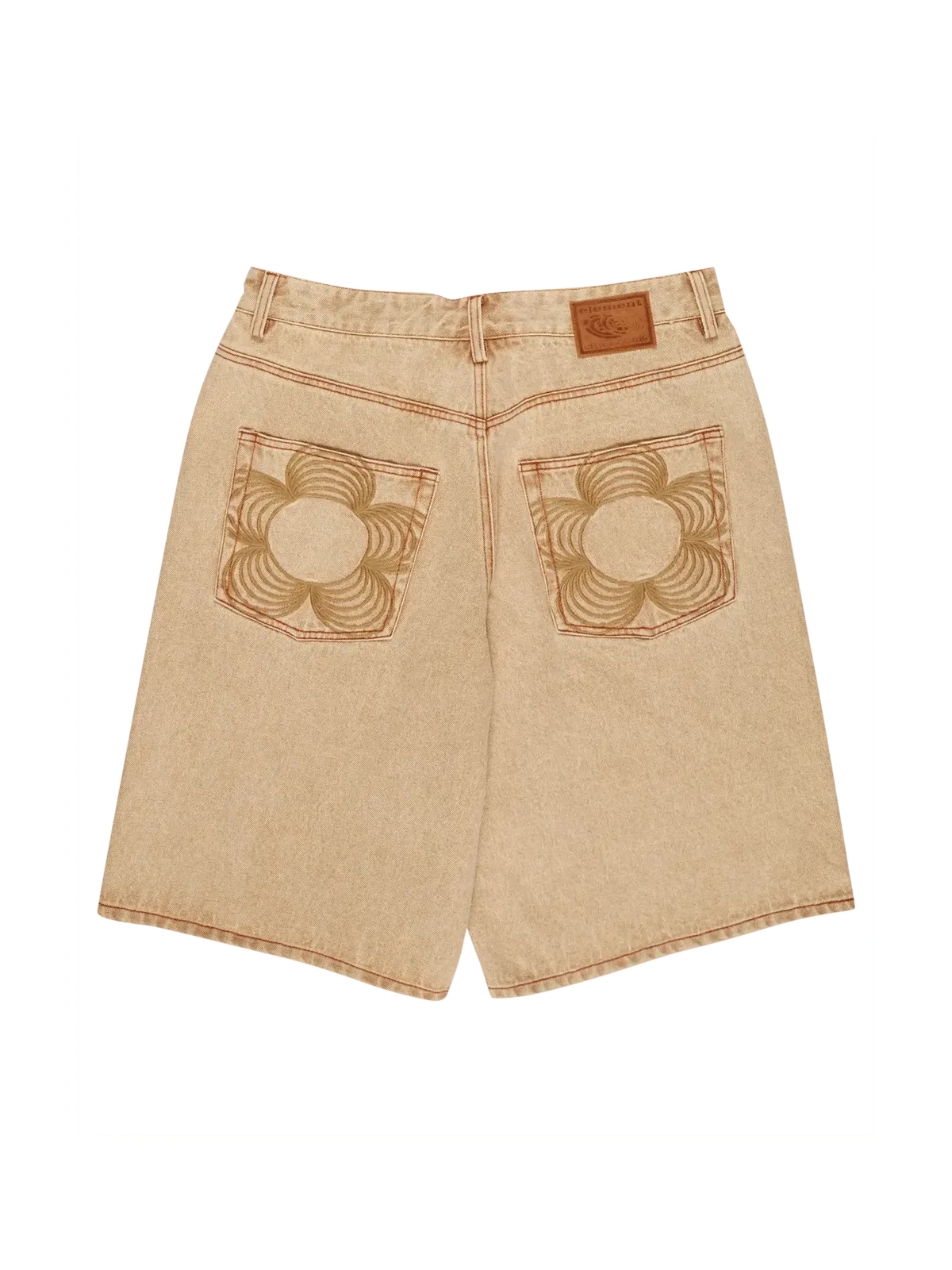 Shorts Element Eaxe Big 5 Denim Wk Beige Tint Wash, vue de face a plat