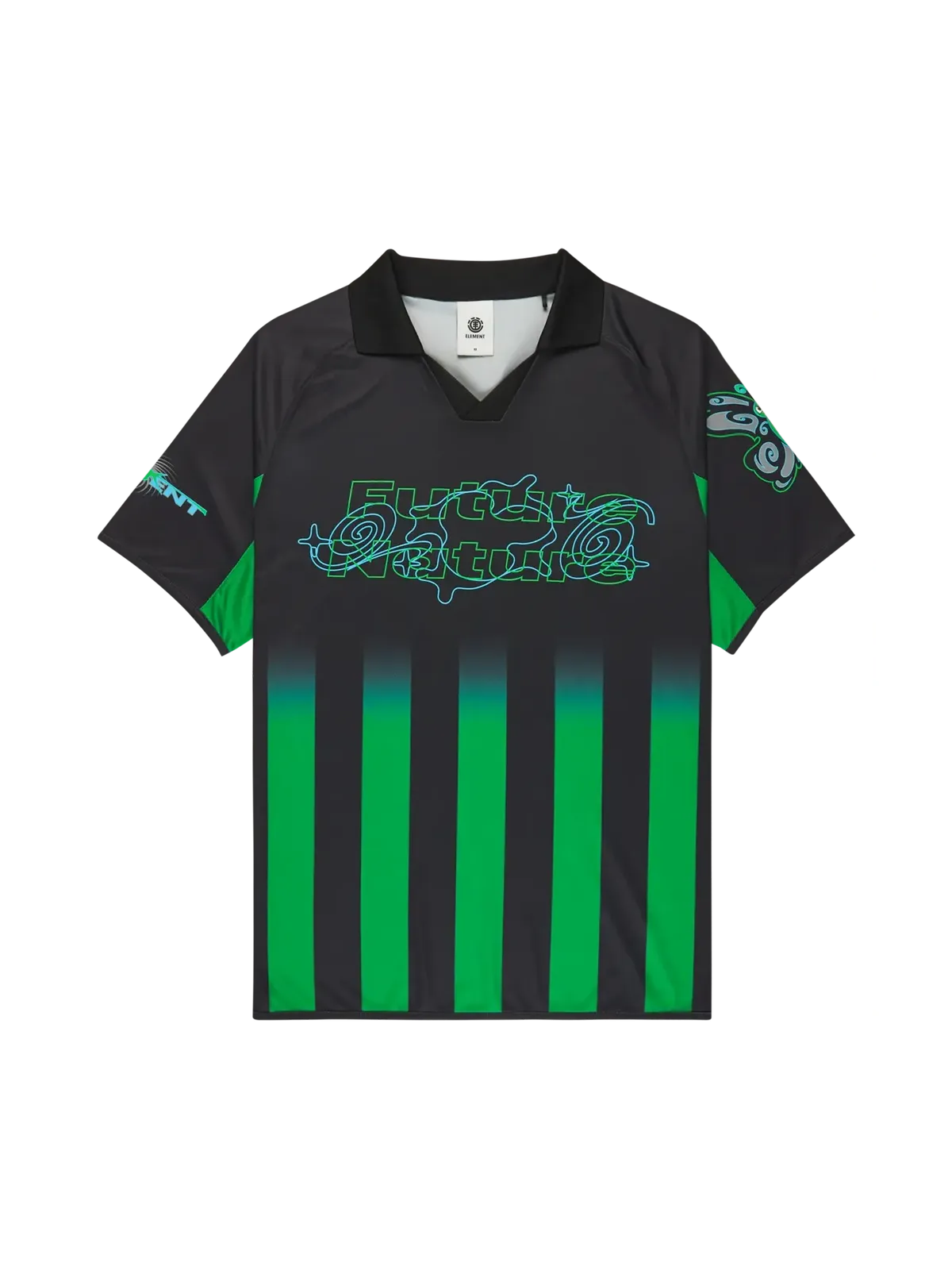 Polos Element Eaxe Soccer Ss Flint Black, vue de face a plat