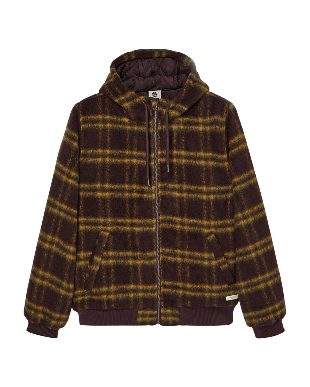 Vestes Element Fuzzcksdulcey (Czg1) Brushed Plaid Mole, vue de face