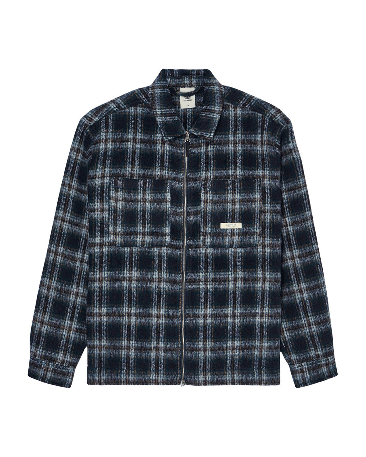 Vestes Element Fuzzckszipsht (Krd1) Brushed Plaid Dark Slate, vue de face