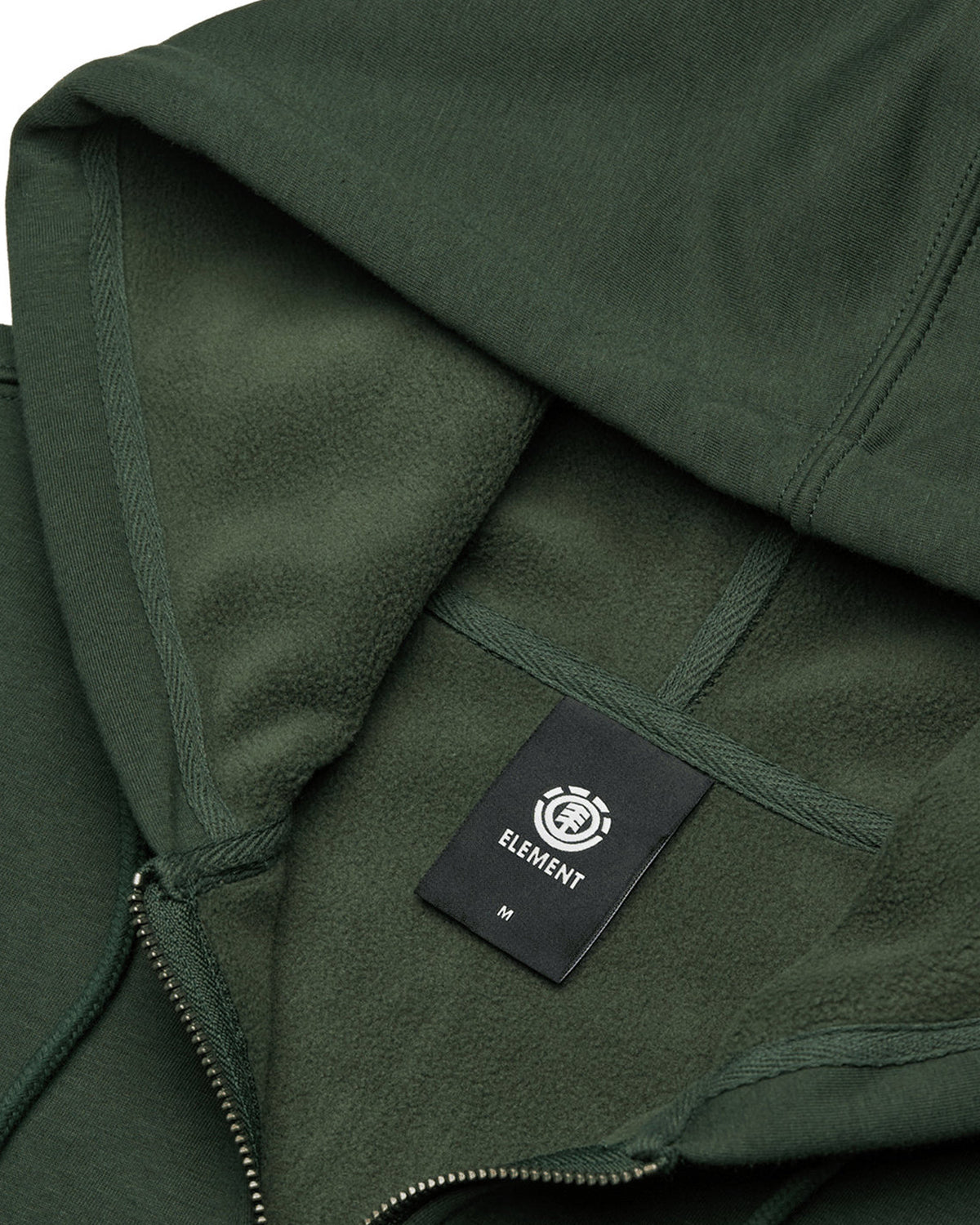 Sweatshirts Element Icon Rain (Ksw0) Deep Forest, Gros plan sur l'étiquette intérieure et la capuche