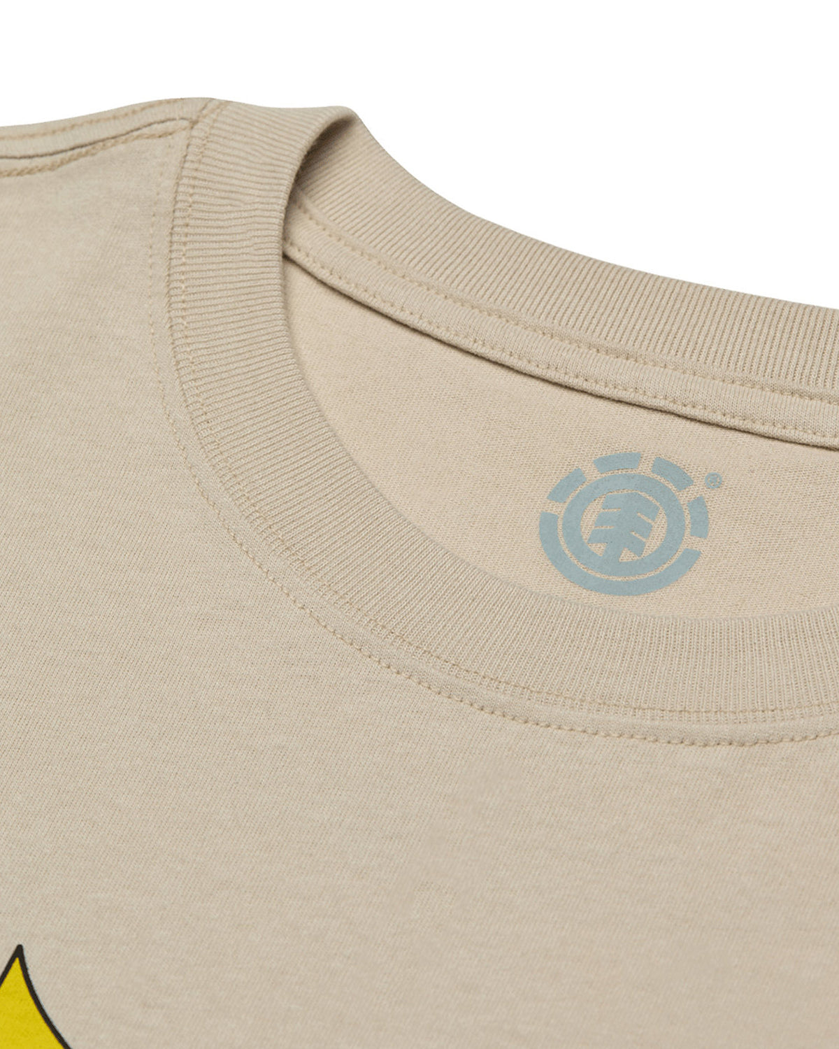 Teeshirts Element Inner Space Ss (Teg0) Oat Milk, gros plan sur le col rond et le logo imprimé à l'intérieur