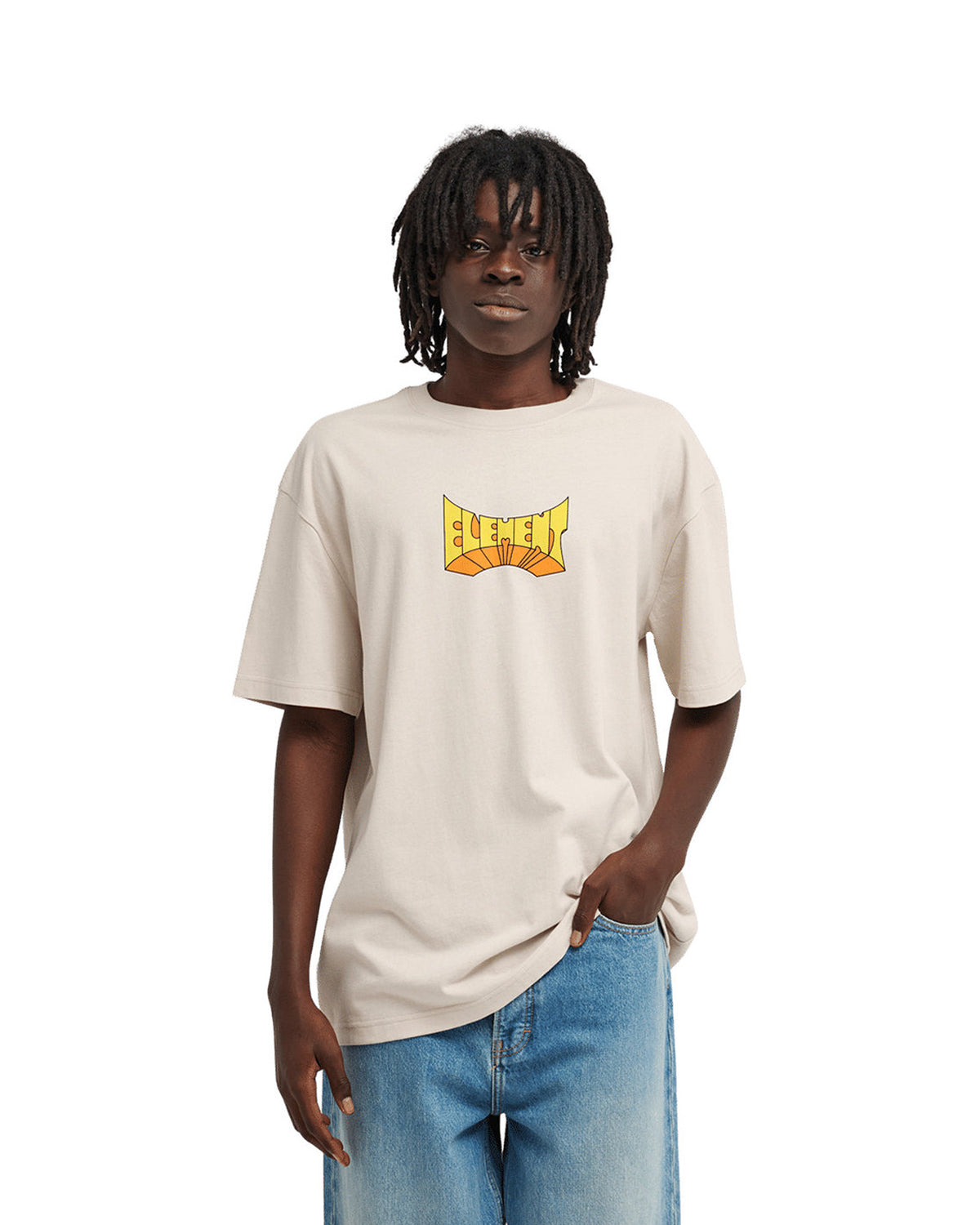 Teeshirts Element Inner Space Ss (Teg0) Oat Milk, vue porté de face