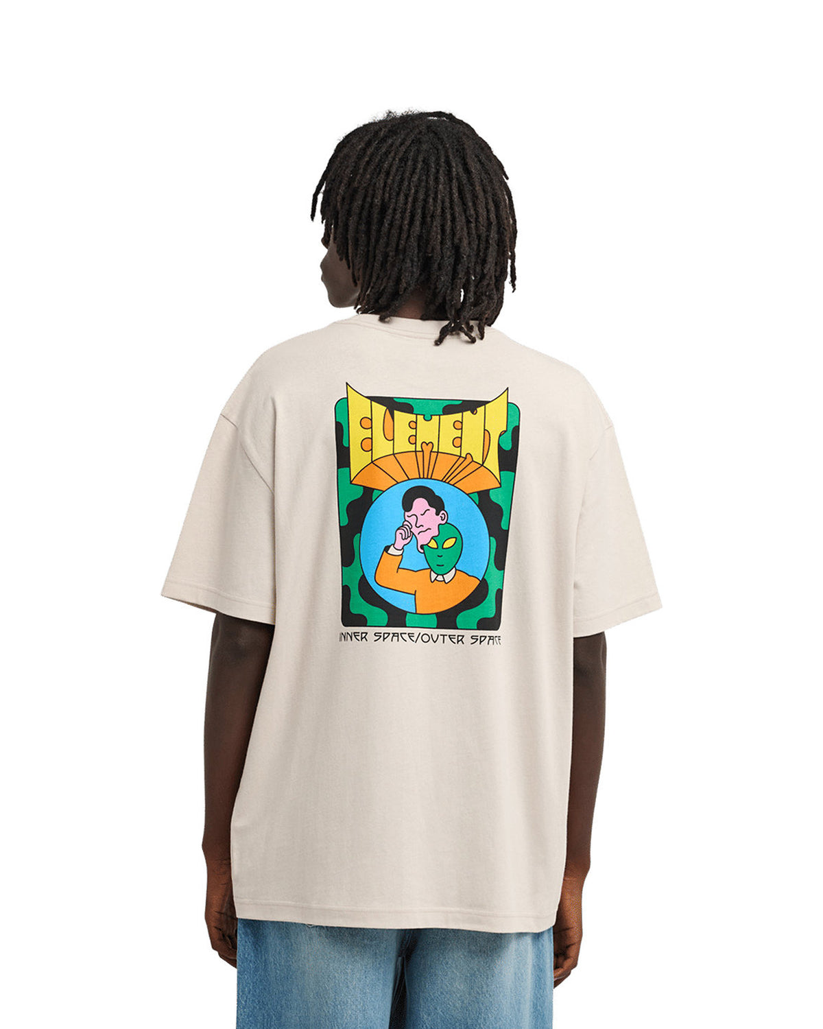 Teeshirts Element Inner Space Ss (Teg0) Oat Milk, vue porté de dos