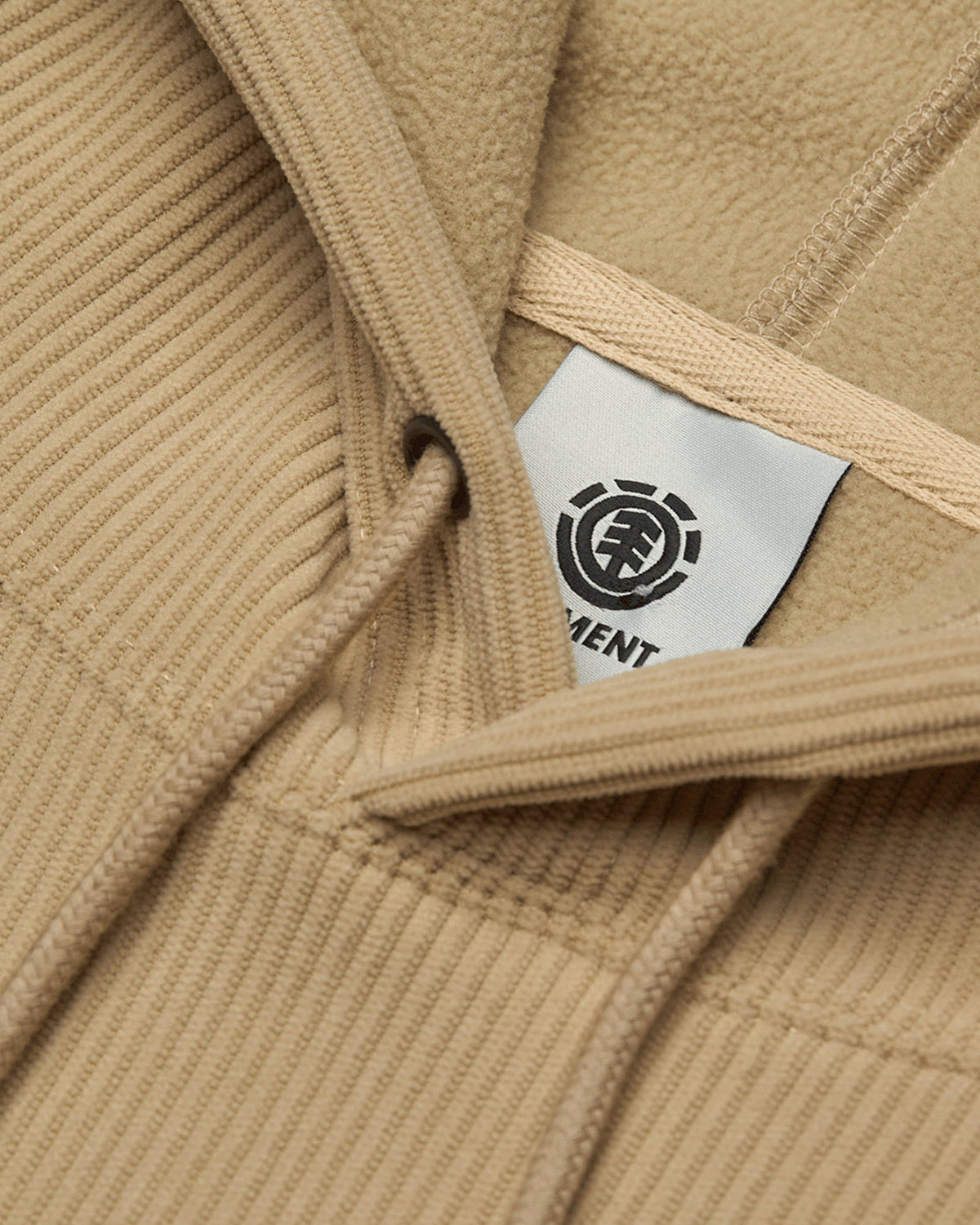 Sweatshirts Element Lowcase Corduro (Tze0) Humus, gros plan sur l'encolure et l'étiquette de col