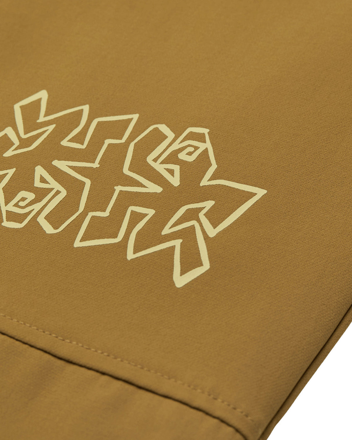 Vestes Element Mxe Revers Vest (N421) Toffee Mxe, gros plan sur motif graphique beige imprimé sur un tissu marron ocre.