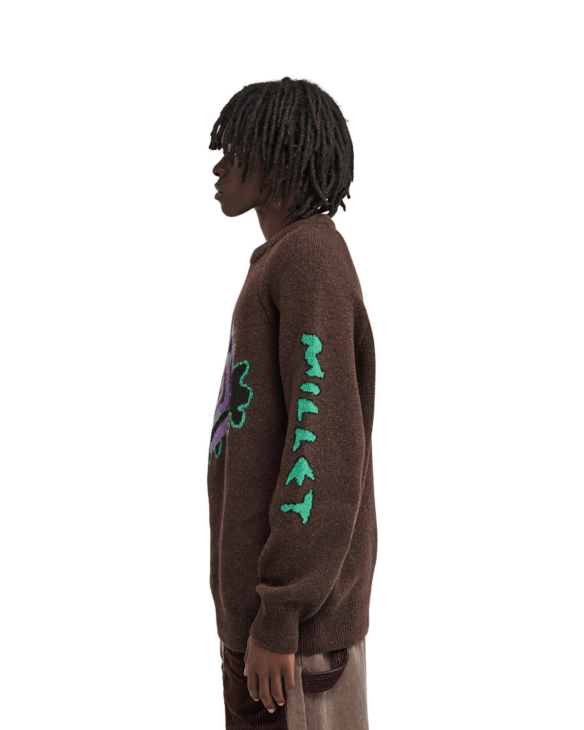 Pulls Element Mxejacquardpull (Rsm0) Truffle, vue porté de coté