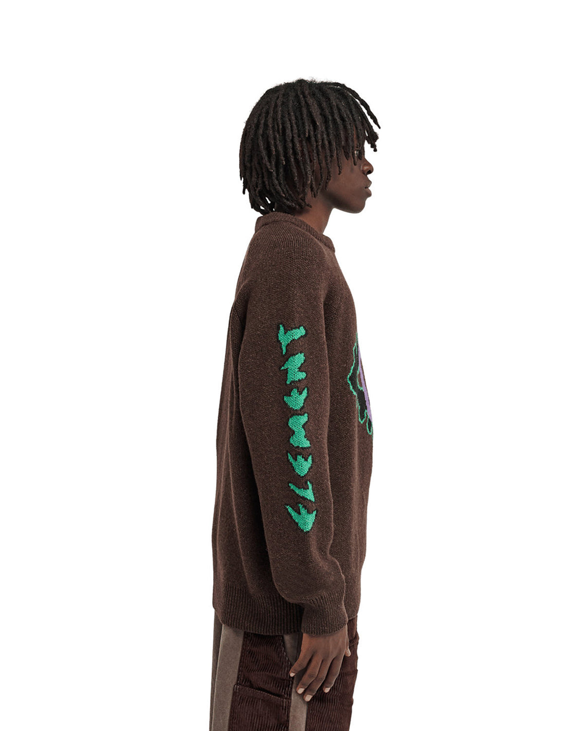 Pulls Element Mxejacquardpull (Rsm0) Truffle, vue porté de coté