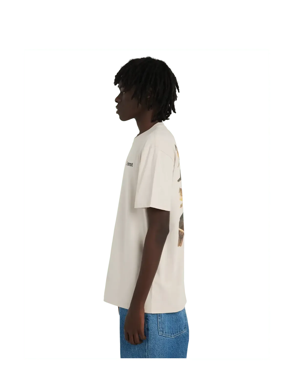 Teeshirts Element Orni Ss Oat Milk, vue portée de coté