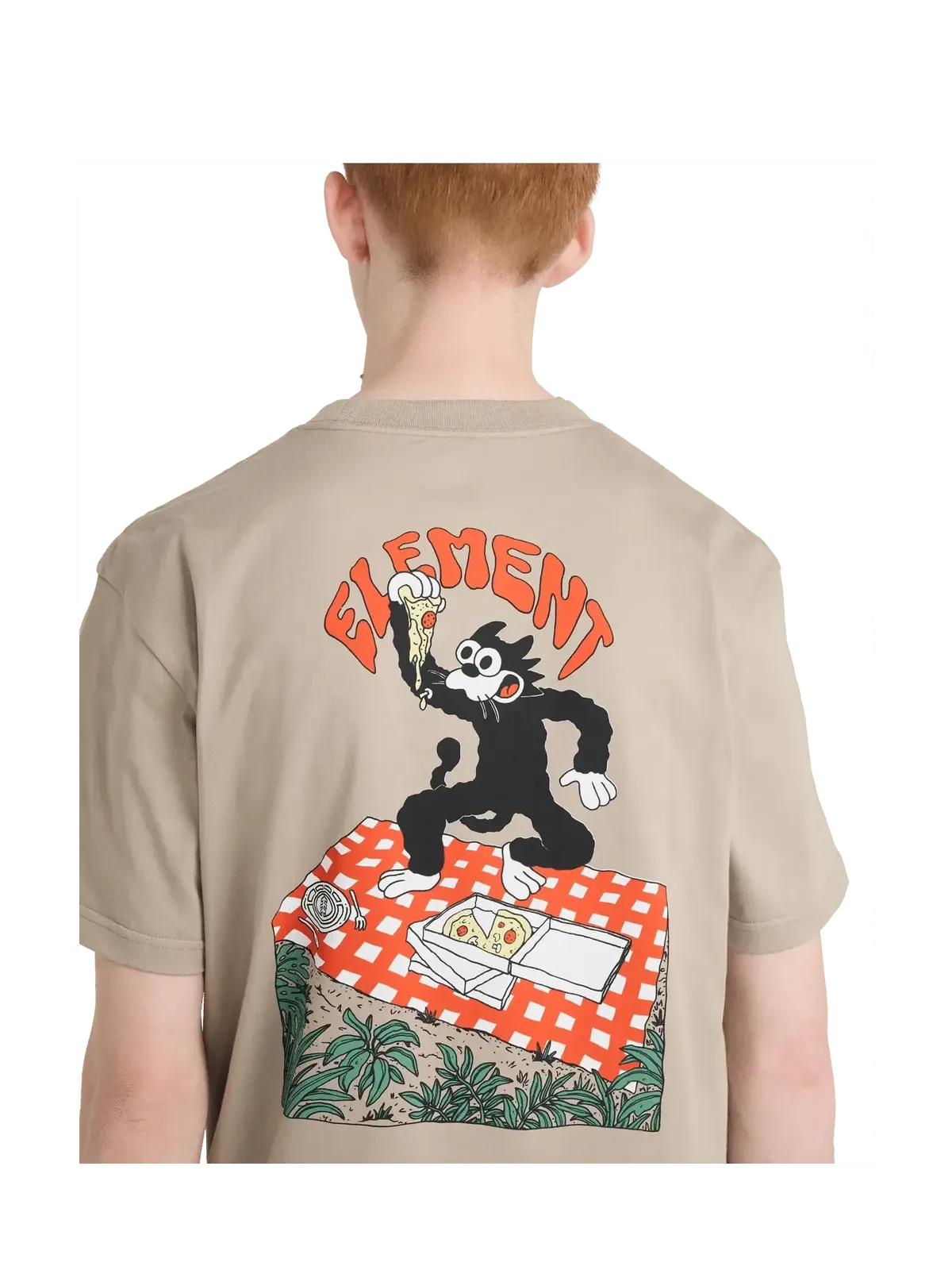 Teeshirts Element Pizza Ss Aluminum, vue détail portée de dos