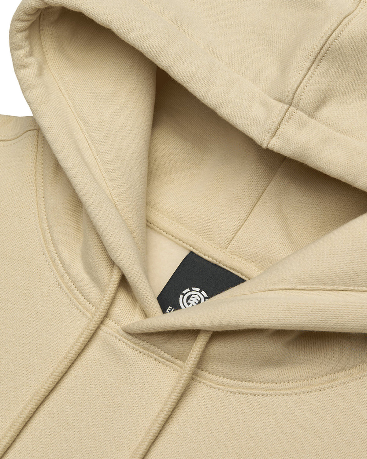 Sweatshirts Element Planet Hiker (Teg0) Oat Milk, gros plan sur la capuche, le col et l'étiquette intérieure