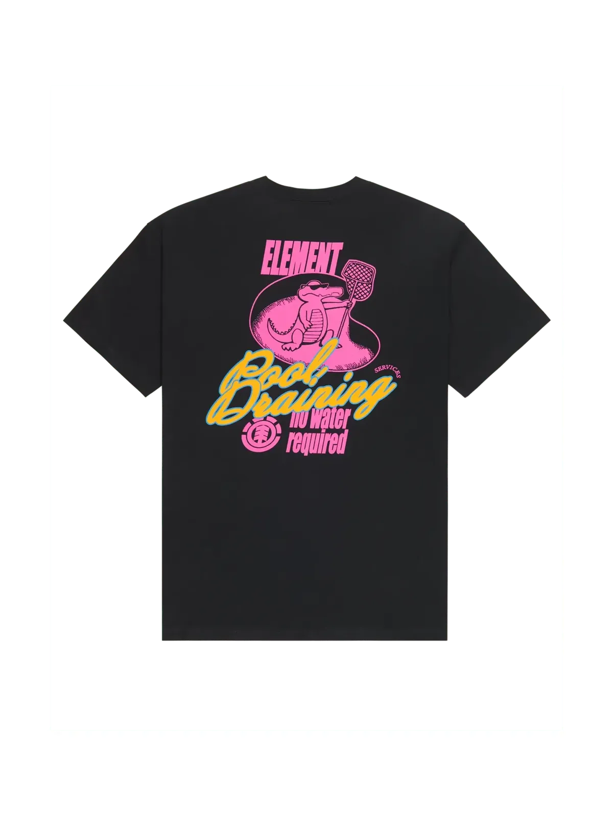 Teeshirts Element Pool Draining Ss Off Black, vue arrière a plat