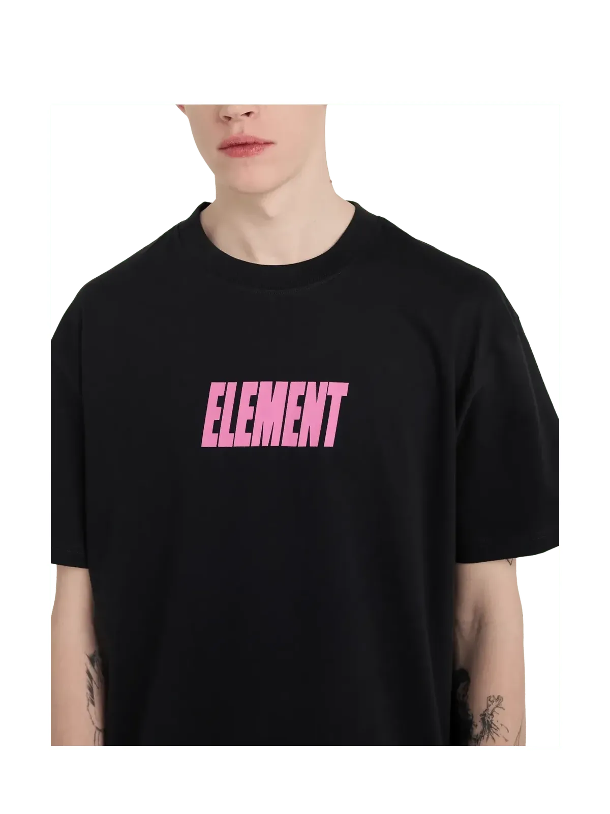 Teeshirts Element Pool Draining Ss Off Black, vue détail portée de face