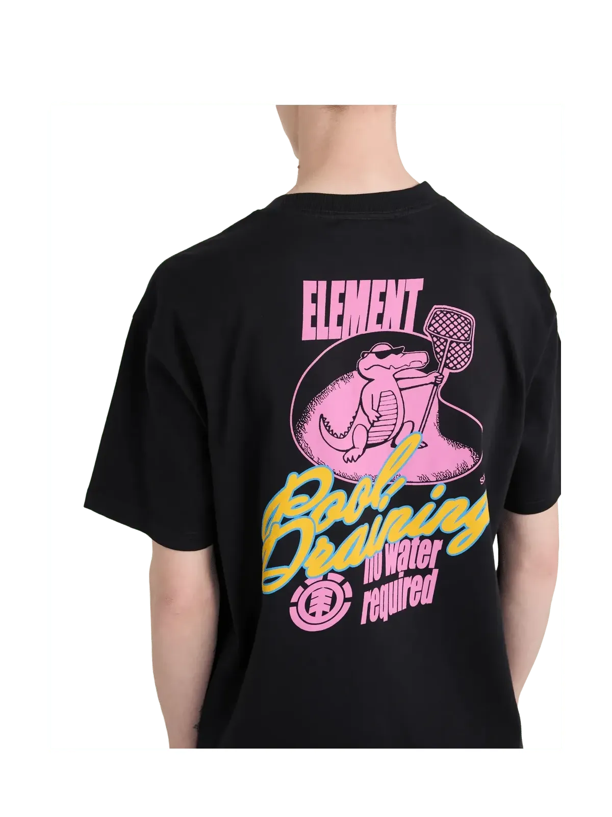 Teeshirts Element Pool Draining Ss Off Black, vue détail portée de dos