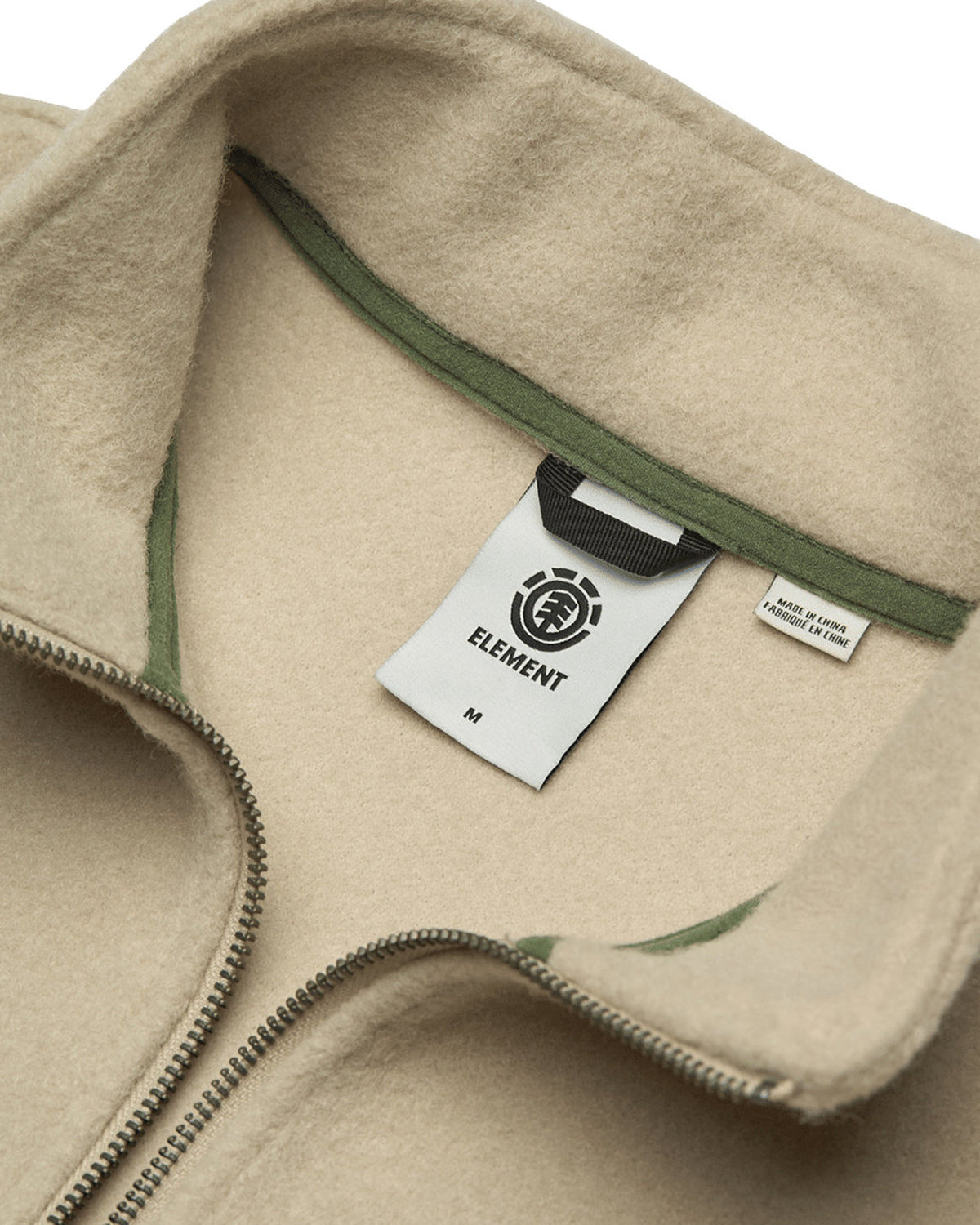 Vestes Element Sefton  (Tegh) Oatmeal Heather, Gros plan sur l'étiquette intérieure et le col