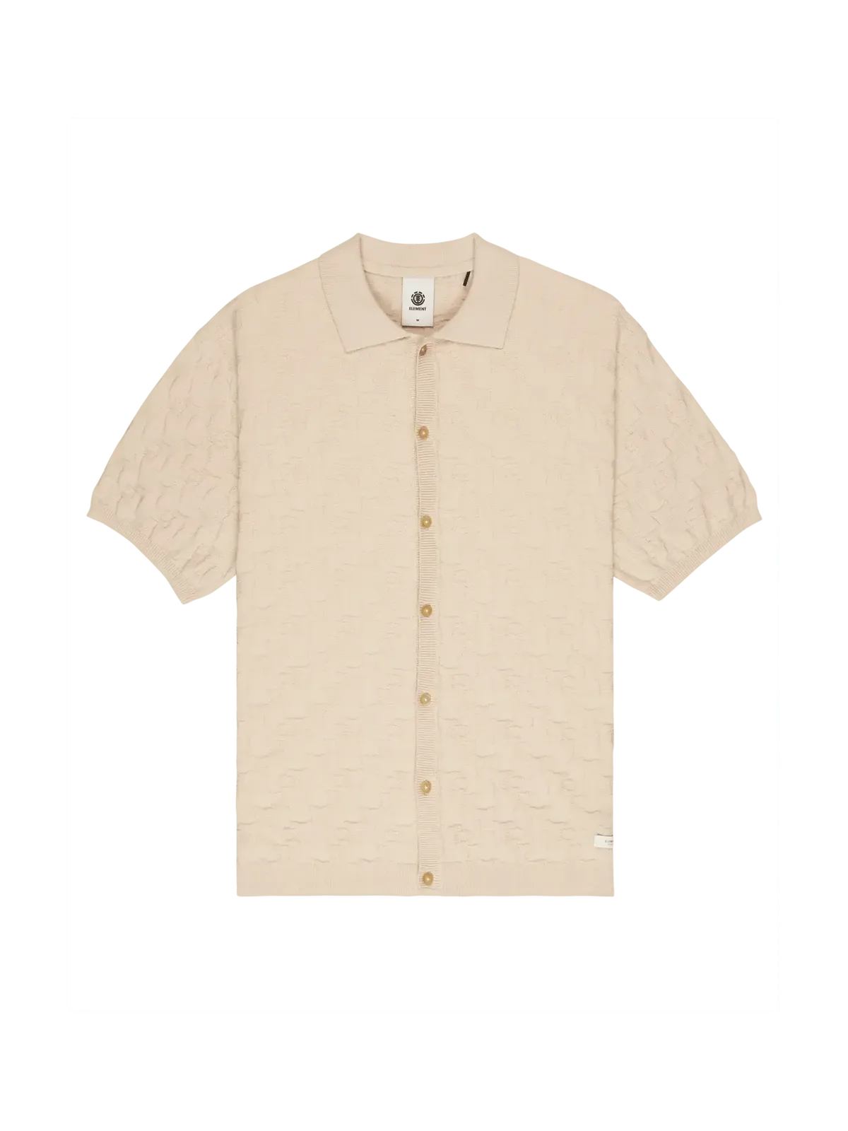 Chemises Element Sight Textured Knit Polo Oat Milk, vue de face a plat